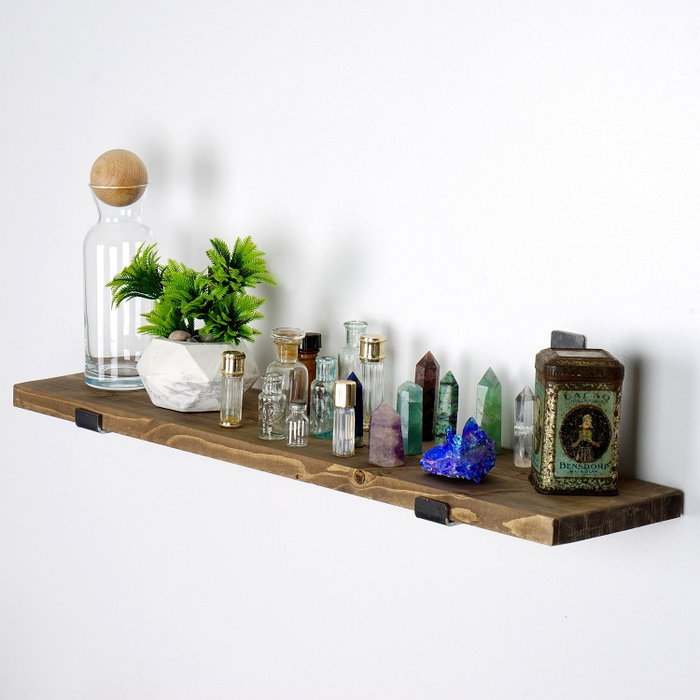 Hanah Home Lam010 Estantería de Pared de Madera y Metal Negro y Nogal Hanah Home Lam010 Estantería de Pared de Madera y Metal Negro y Nogal